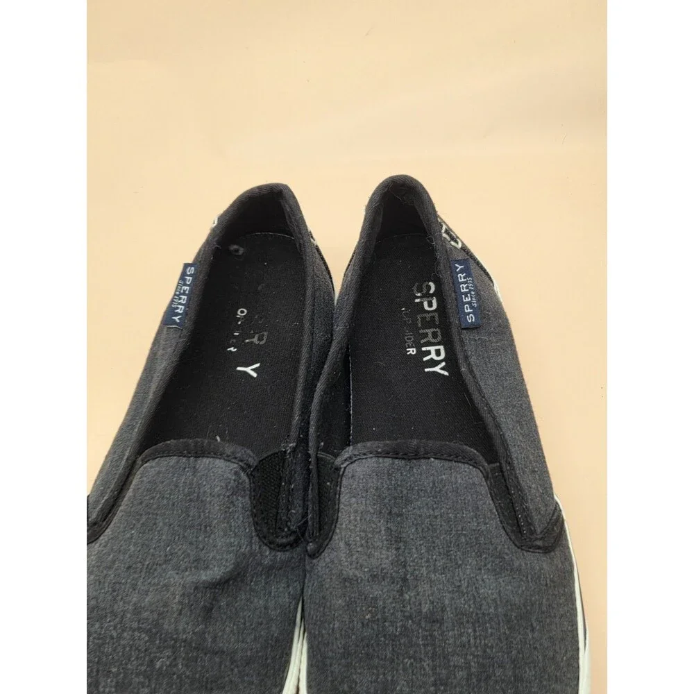 Skechers Harper Forde Shoes Black Leather Relaxed Fit Slip On Loafers Mens Sz 10